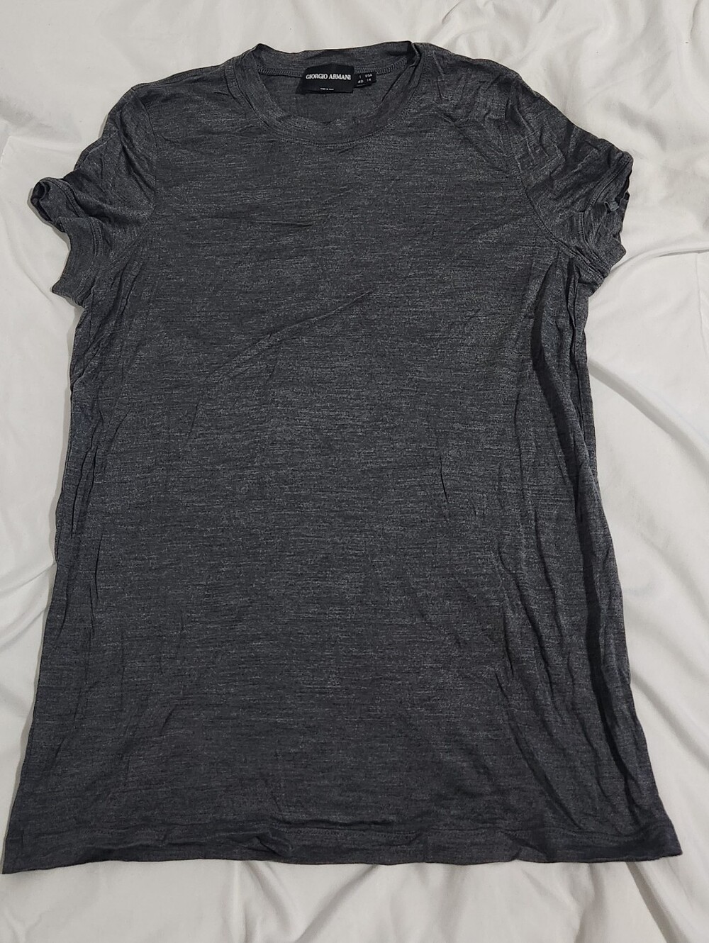 Giorgio Armani BORGO 21 Men's Gray 100% Silk Short Sleeve Thin Shirt
